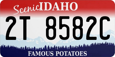 ID license plate 2T8582C