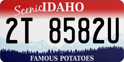 ID license plate 2T8582U