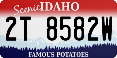 ID license plate 2T8582W