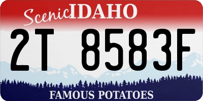 ID license plate 2T8583F