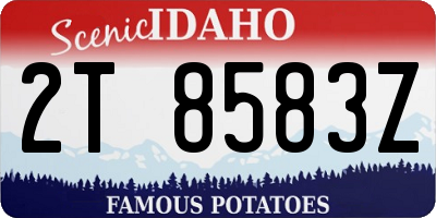 ID license plate 2T8583Z
