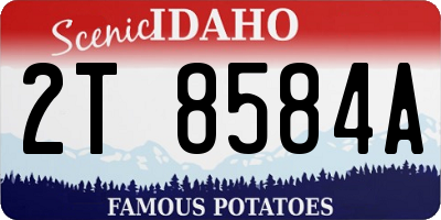 ID license plate 2T8584A