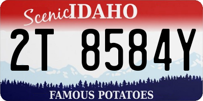 ID license plate 2T8584Y