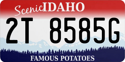 ID license plate 2T8585G