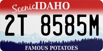 ID license plate 2T8585M