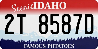 ID license plate 2T8587D