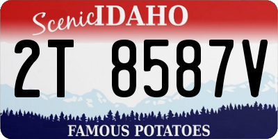 ID license plate 2T8587V