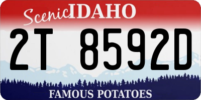 ID license plate 2T8592D