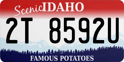 ID license plate 2T8592U