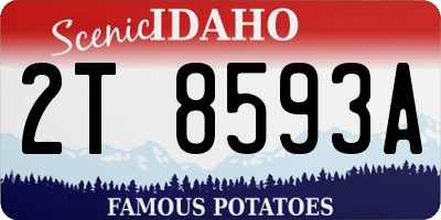 ID license plate 2T8593A