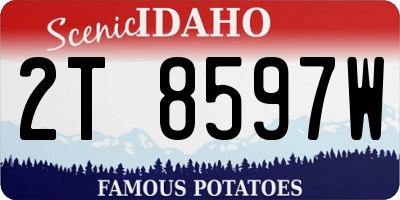 ID license plate 2T8597W