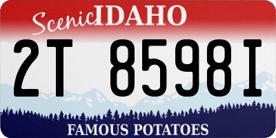 ID license plate 2T8598I