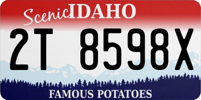 ID license plate 2T8598X