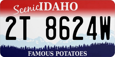 ID license plate 2T8624W