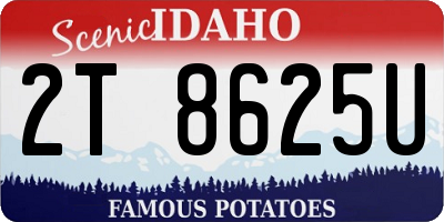 ID license plate 2T8625U