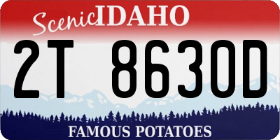 ID license plate 2T8630D