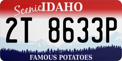 ID license plate 2T8633P