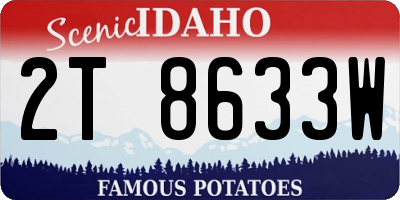 ID license plate 2T8633W