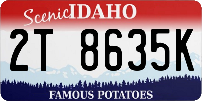 ID license plate 2T8635K