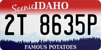 ID license plate 2T8635P