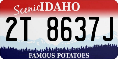ID license plate 2T8637J