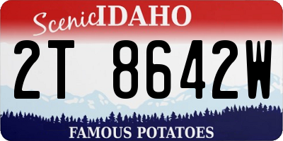 ID license plate 2T8642W
