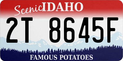 ID license plate 2T8645F