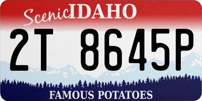 ID license plate 2T8645P
