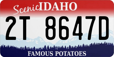 ID license plate 2T8647D