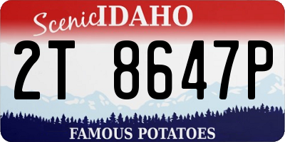 ID license plate 2T8647P