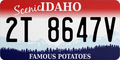 ID license plate 2T8647V