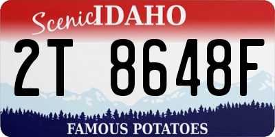 ID license plate 2T8648F