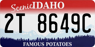 ID license plate 2T8649C