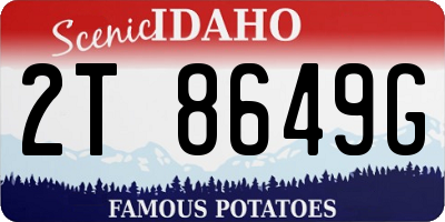 ID license plate 2T8649G