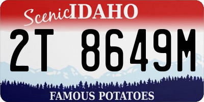 ID license plate 2T8649M