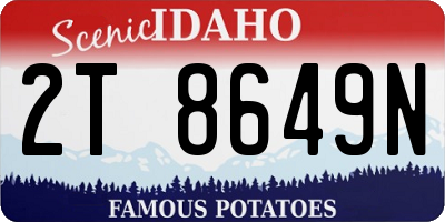 ID license plate 2T8649N