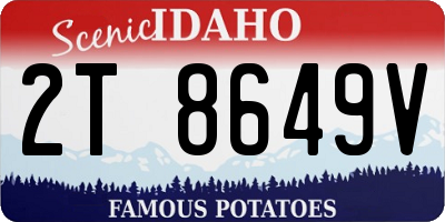ID license plate 2T8649V