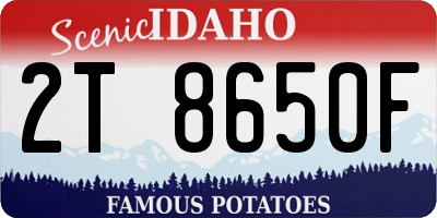 ID license plate 2T8650F