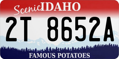 ID license plate 2T8652A
