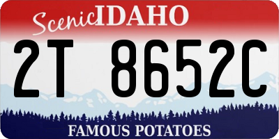 ID license plate 2T8652C