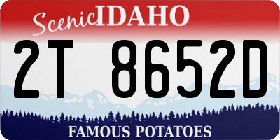 ID license plate 2T8652D