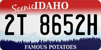 ID license plate 2T8652H