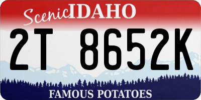 ID license plate 2T8652K
