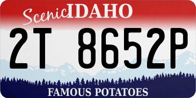 ID license plate 2T8652P