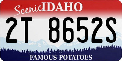 ID license plate 2T8652S