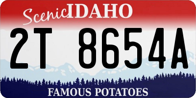 ID license plate 2T8654A