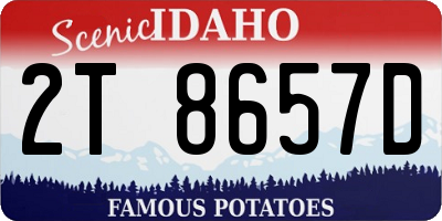 ID license plate 2T8657D