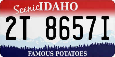 ID license plate 2T8657I