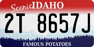 ID license plate 2T8657J