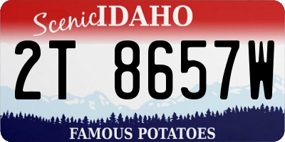 ID license plate 2T8657W